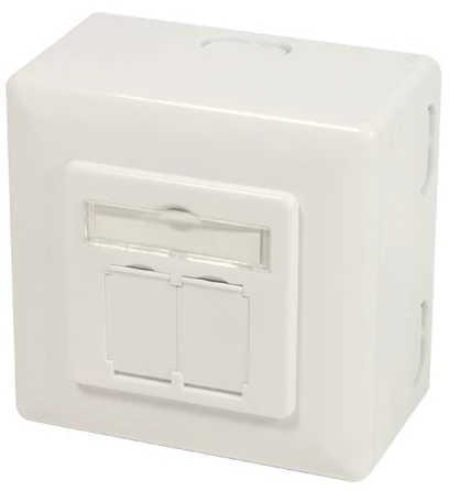 LogiLink NP0124, 2 x RJ-45, STP, 6a, metalinis, baltas, ISO/IEC 11801 TIA/EIA 568C.2, 6 A
