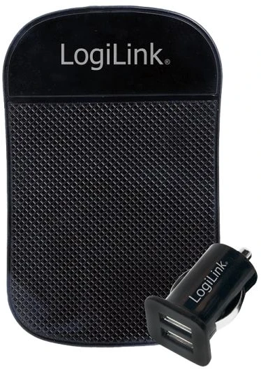 Įkroviklis LogiLink Logilink USB automobilio maitinimo šaltinis, 2x USB prievadas, 10.5W + neslystantis.