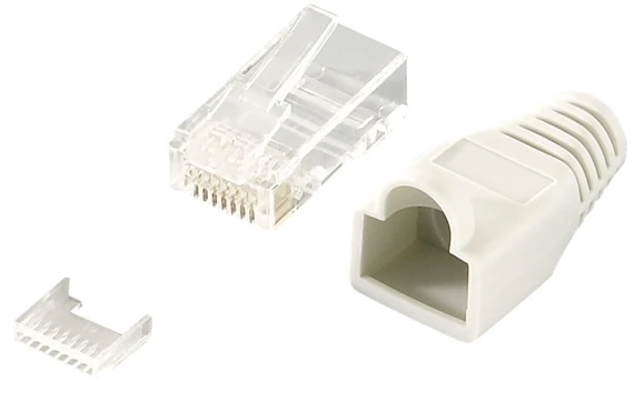 LOGILINK MP0023 LOGILINK - Kištukinė jungtis Cat.6 RJ45 100vnt. komplektas, neekranuotas, pilkas