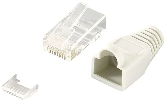LOGILINK MP0023 LOGILINK - Kištukinė jungtis Cat.6 RJ45 100vnt. komplektas, neekranuotas, pilkas