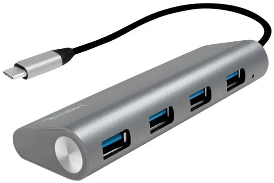 LOGILINK UA0309 LOGILINK- USB-C 3.1 šakotuvas, 4 portai, aliuminio korpusas, pilkos