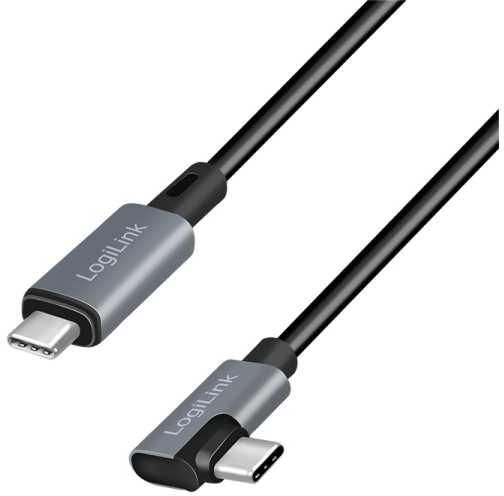 LogiLink USB 2.0 | USB-C 3.0m kątowy juoda