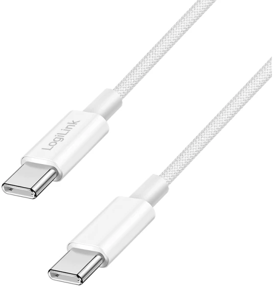 „LogiLink USB-C“ 1,0 m ilgio, nailono pynimo, baltas