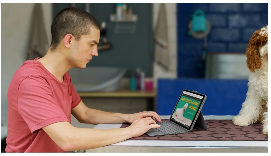 Klaviatūra ir pelė Kit Logitech COMBO TOUCH FOR IPAD (10TH GEN)