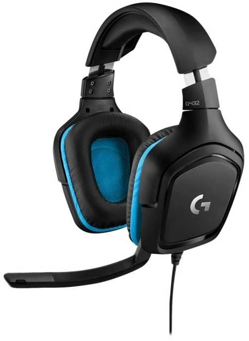 Logitech G432 7.1 Surround Sound ausinės su laidu žaidimams, Juodos