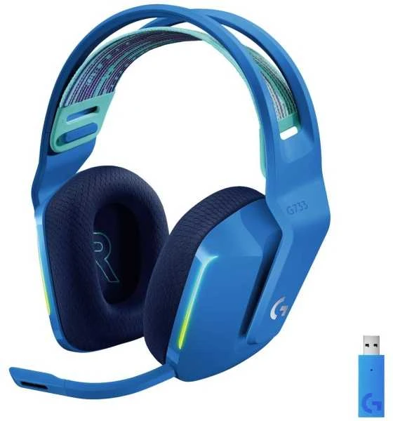 Logitech G733 mėlynos ausinės su USB adapteriu