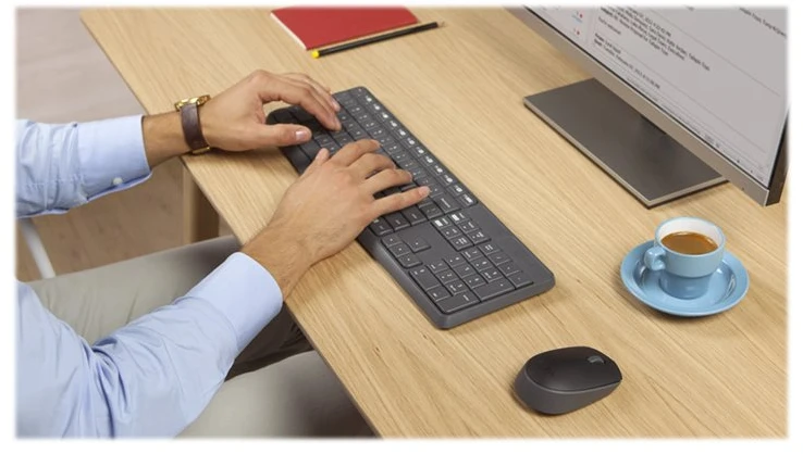 Belaidis klaviatūros ir pelės rinkinys Logitech MK235, US išdėstymas