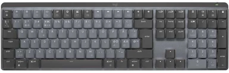 Belaidė klaviatūra Logitech MX MECHANICAL, išdėstymas: Šiaurės šalių (Qwerty), "Tactile Quiet", pilkos spalvos