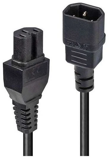 Maitinimo Laidas - LINDY C14 į C15 Karštos Būklės Maitinimo Kabelis, 250V, 3 m, Juoda