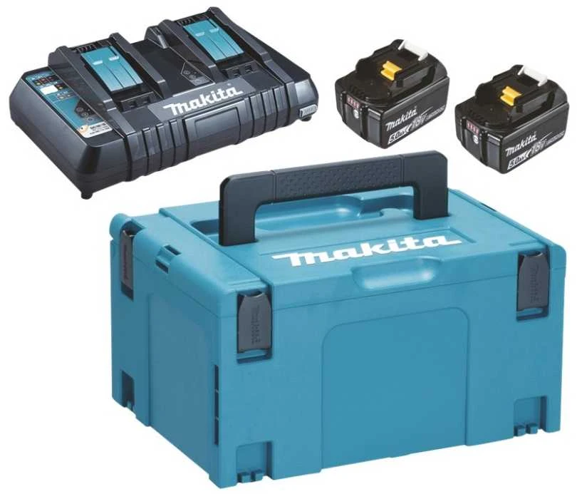 Makita Akumuliatorių ir dvigubo kroviklio komplektas LXT® 197629-2 18V • BL1850B x2 • DC18RD • LXT®