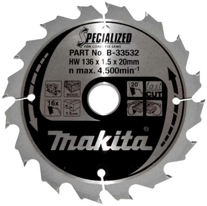 Makita Makita B-33532 SPECIALIZED Saw Blade 136x20x16Z