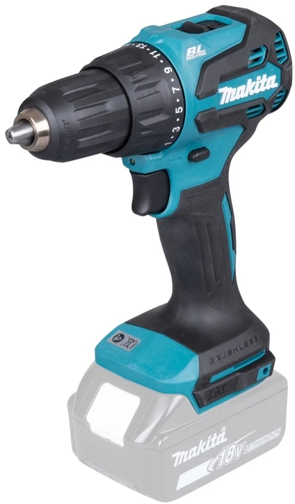 Makita DHP490Z Akumuliatorinis smūginis gręžtuvas 18V, BL, 13mm, 65 Nm, Be akumuliatorių ir kroviklio!
