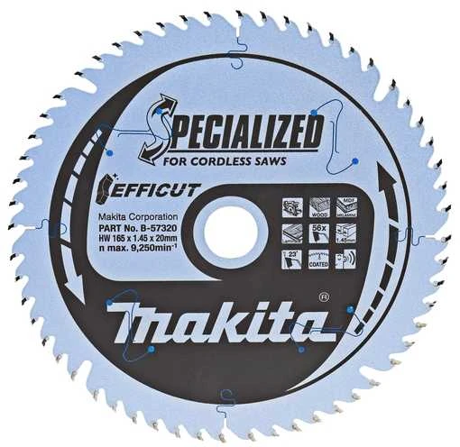 Makita T.C.T. pjūklas SPECIALIZED 136X1.5X20mm 20° T16 B-10643 T.C.T • 136 x20 mm • T16 • 20° • Medienai