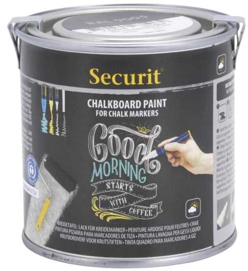 Plakatas Kreidinės lentos dažai SECURIT, 250 ml, juoda sp.