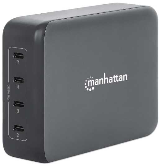 Įkroviklis Manhattan 4-Port GaN USB Power Delivery PD 3.1 4 USB-C 240W (102667)