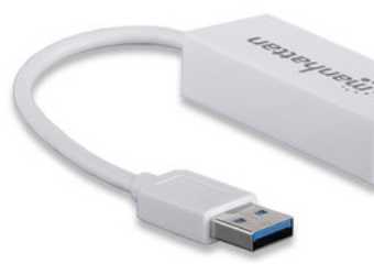 Manhattan 506731 kabelių sąsaja / invertavimo adapteris USB 2.0 RJ-45 Balta