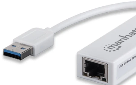 Manhattan 506731 kabelių sąsaja / invertavimo adapteris USB 2.0 RJ-45 Balta