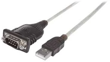 Manhattan 151801 serijinis kabelis Sidabras 0,45 m USB A Serial/COM/RS232/DB9