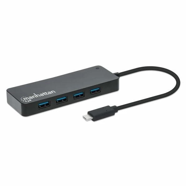 HUB USB Manhattan Manhattan 168410 huby i koncentratory USB Type-C 5000 Mbit/s Juodas