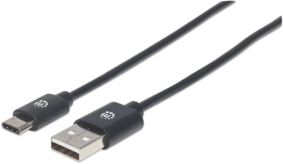 Manhattan 354936 USB kabelis 3 m 2.0 USB C USB A Juoda