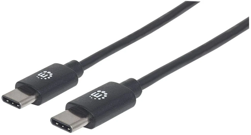 USB-C kabelis Manhattan USB-C - USB-C 1 m Juodas (353342)