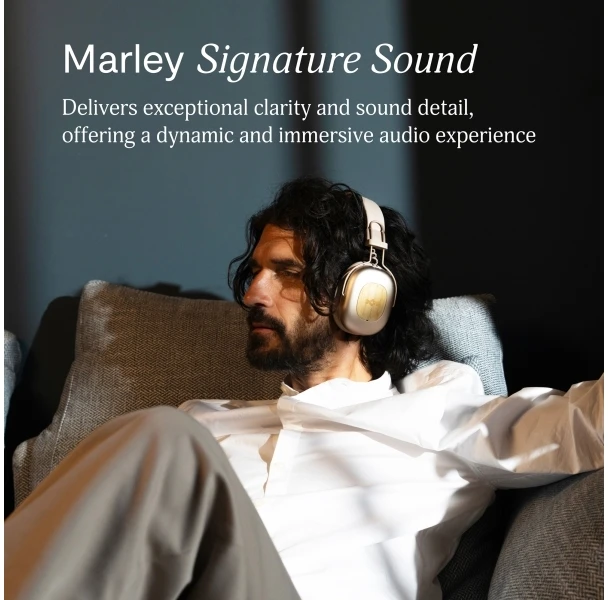 Marley Ausinės | Positive Vibration Rebel | Bluetooth | ANC | Kreminis