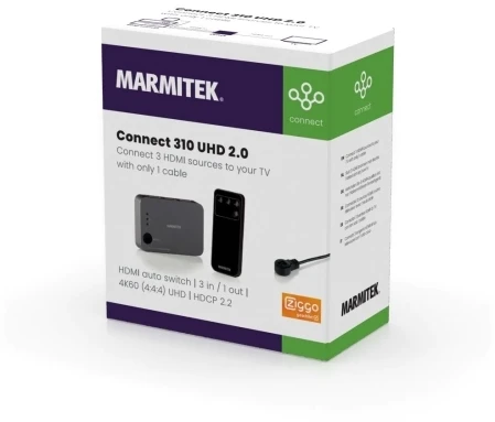 „Marmitek Connect 310 UHD 2.0“, HDMI, 2.0b, juodas, 18 Gbit/s, 600 MHz, 2560 x 2048 pikselių