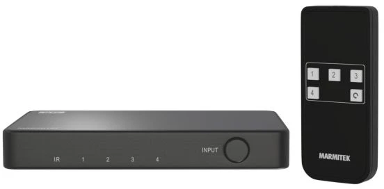 Marmitek Connect 740 – HDMI perjungiklis 8K 60Hz – 4K 120Hz – HDMI 2.1 – 4 įėjimai / 1 išėjimas, HDMI, Juodas, 120 Hz, 48 Gbit/s, 7680 x 4320 pikselių, 8K Ultra HD