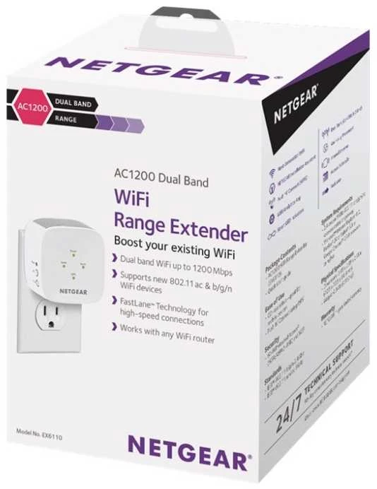 Maršrutizatorius Netgear Stiprintuvas WiFi Signal EX6110 AC1200 sieninis kištukas/Uk socket