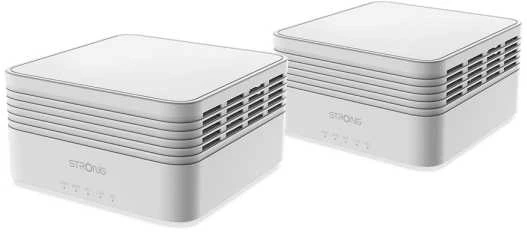 Maršrutizatorius Access Point Strong MESHKITAX3000 siatkowy system Wi-Fi 6 Dual-band (2.4 GHz/5 GHz) Baltas 2 jednostki wewnętrzne