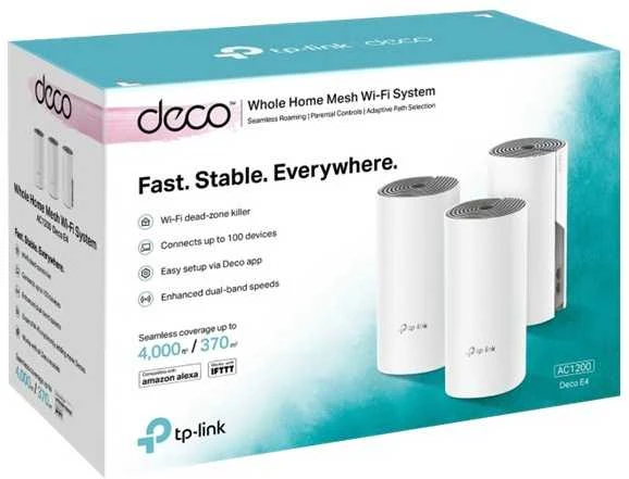 Maršrutizatorius TP-LINK AC1200 viso namų tinklinio tinklo „Wi-Fi“ sistema „Qualcomm“ procesorius 867 Mbps, 5 GHz + 300 Mbps, 2,4 GHz 2 10/100 Mbps prievadai 2 vidinė antena