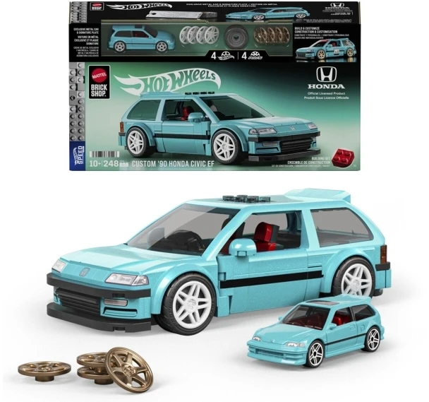 MATTEL BRICK SHOP HOT WHEELS Honda Custom 90 Civic EF konstruktorius (JHF62)