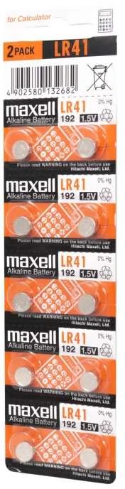 Maxell LR41 1,5V monetos tipo baterijų pakuotė