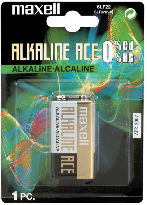 Maxell, 6LR61 baterija, 9V Alkaline (krona)