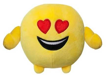 Minkštas emoji žaislas su širdelių akimis