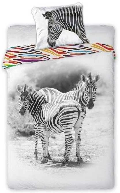 MCU Patalynė medvilnė 140x200 Wild Zebra zebrai balta juoda spalvingi dryžiai 5680