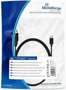 „MediaRange“ USB-A USB kabelis – 1,8 m, juodas (MRCS188)