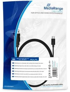 Kabelis MediaRange Jack 3.5mm - Jack 3.5mm 1.5m juoda (MRCS189)
