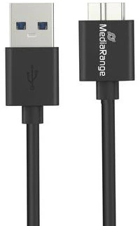 USB kabelis MediaRange USB-A - microUSB-B 1,8 m Juodas (MRCS240)