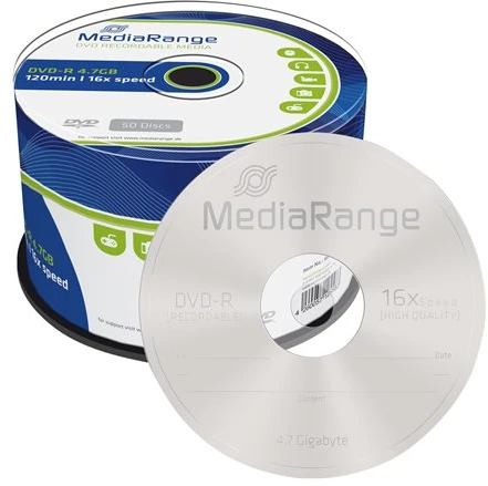 MediaRange DVD- R 4.7 GB 16x 50 vienetų (MR444)