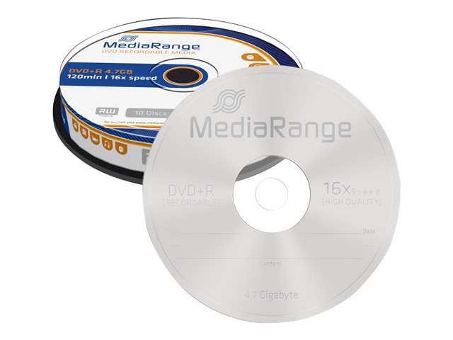 MEDIARANGE MR453 - DVD+R - 120 mm - torto dėžutė - 10 vnt. - 4,7 GB