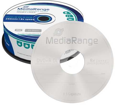 MediaRange DVD-R DL 8.5 GB 8x 25 vnt (MR469)