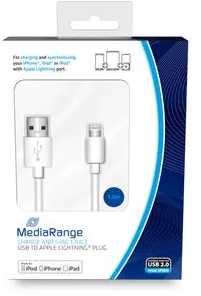 Kabelis USB MediaRange USB-A - 1 m Baltas (MRCS178)