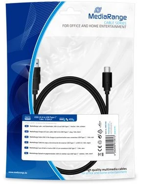 *Įkrovimo laidas USB 3.0 C 1.8m juodas MRCS182 MEDIARANGE