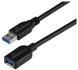 Kabelis USB MediaRange USB-A - USB-A 5 m Juodas (MRCS241)