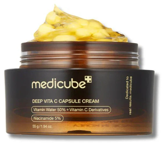 Medicube - Deep Vita C Capsule Kreminis - Brightening and Firming Face Kreminis - Skaistinantis ir stangrinantis veido kremas, 55 g