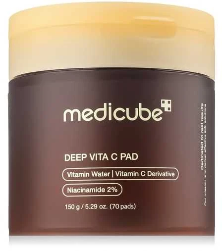 Medicube - Deep Vita C Pad - Brightening Facial Flaps with Vitamin C - Tonizuojantys veido padeliai su vitaminu C, 70 vnt/150 g
