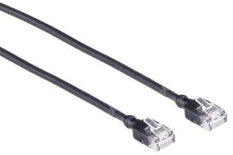 Mercodan Kabelis sieciowy RJ-45, Cat.6a, U/UTP, LSZH, Slim, juoda, 15 m (371928150)