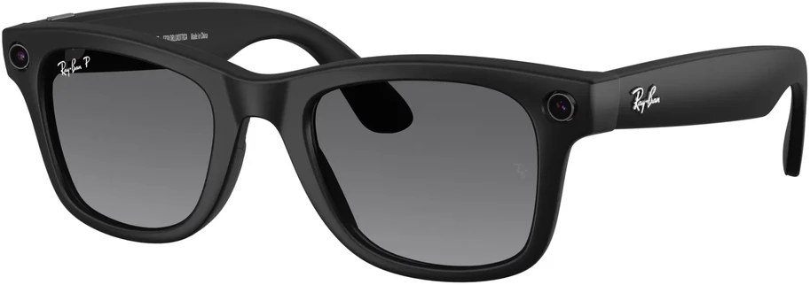 META Ray-Ban Wayfarer G2 matinės juodos (poliarizuoti) AI akiniai
