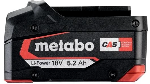 Grąžtas Metabo 625592000, Baterija, ličio, 5.2 Ah, 18 V, Metabo, Juoda